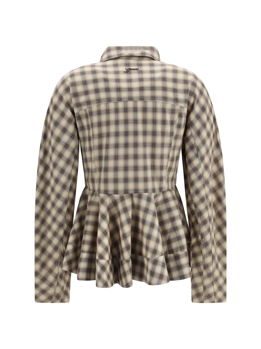 Check flannel Peplum Shirt