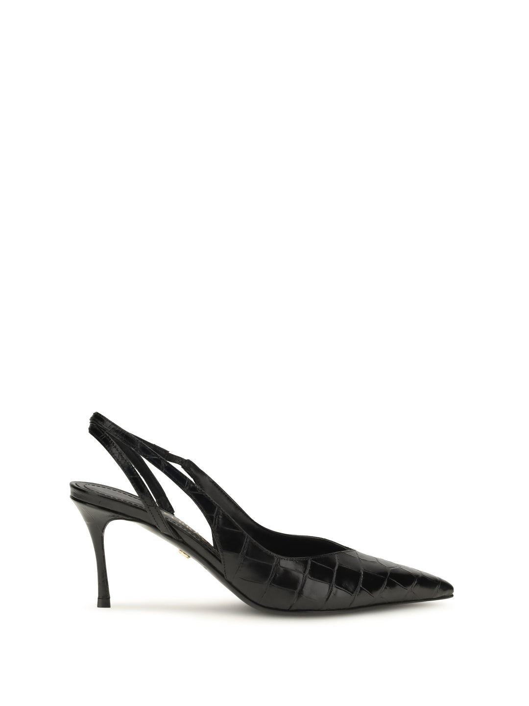 Crocodile-effect leather Slingback Pumps 1