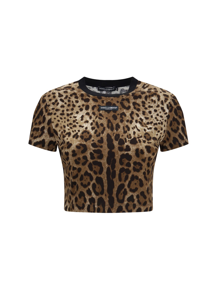 Leopard-print cropped T-shirt 1