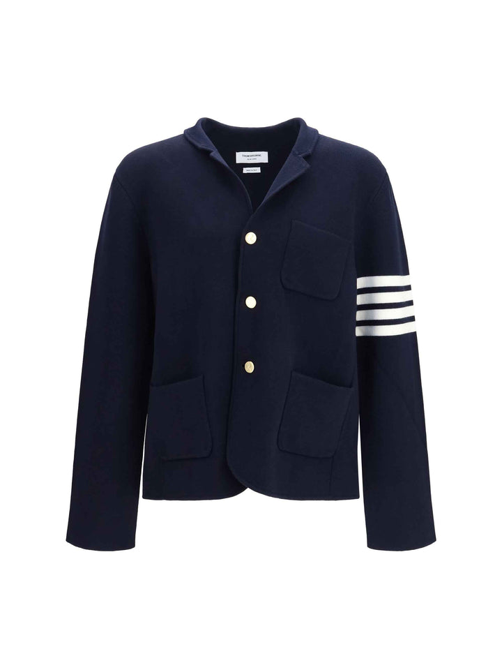 Single-breasted wool Jacket with four-bar sleeve detail