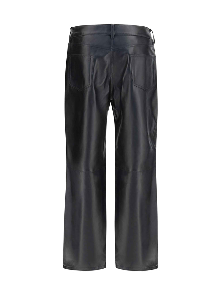 Straight-leg leather Pants