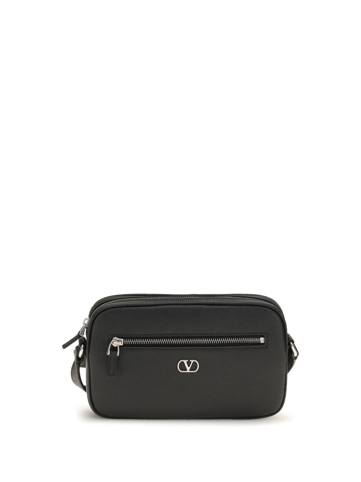Grained leather Crossbody Bag with zip 1