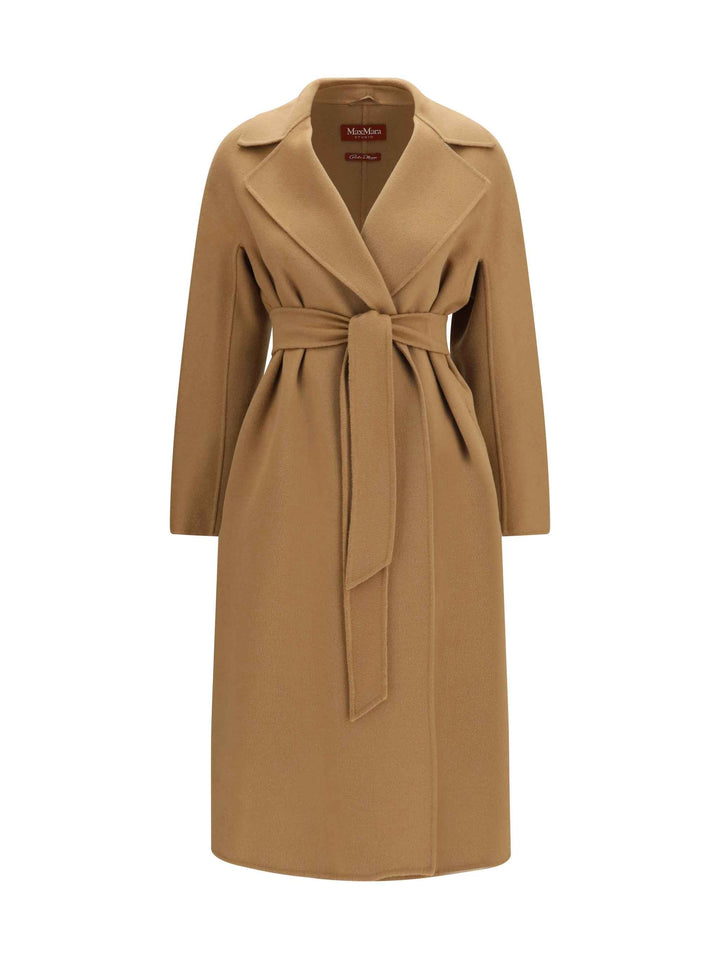 Long robe Coat in wool, cashmere and silk