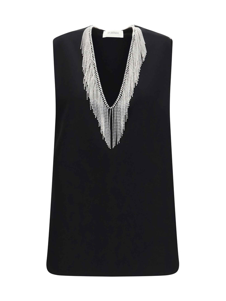 Faglia V-neck Top with crystals