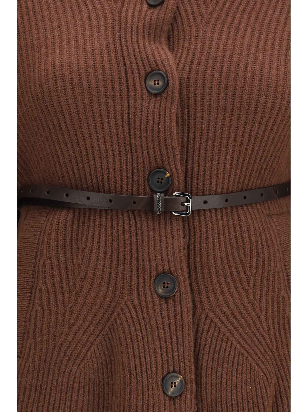 High neck Cardigan with belt