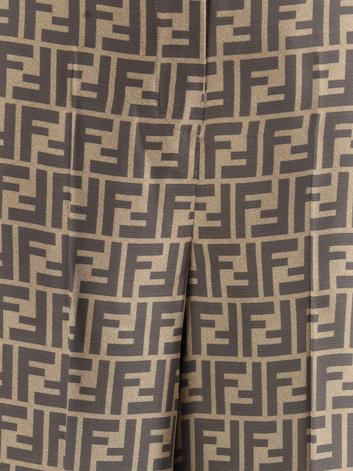 Monogram pattern silk Pants