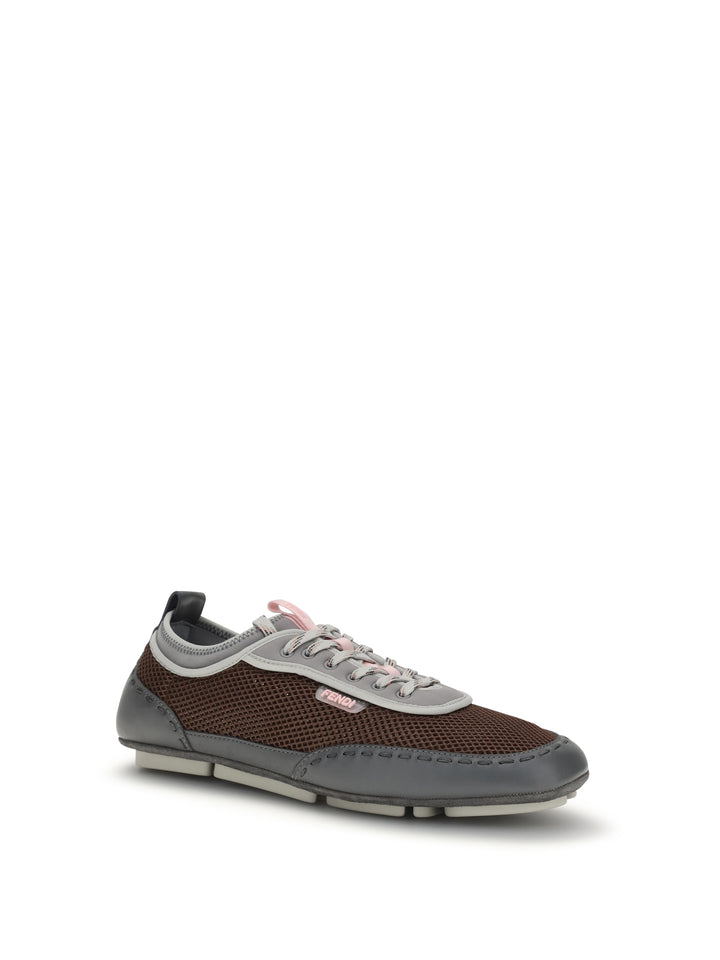 Leather and mesh Sneakers by Fendi 2