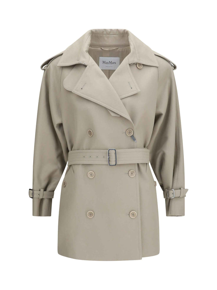 Short cotton Trench Coat