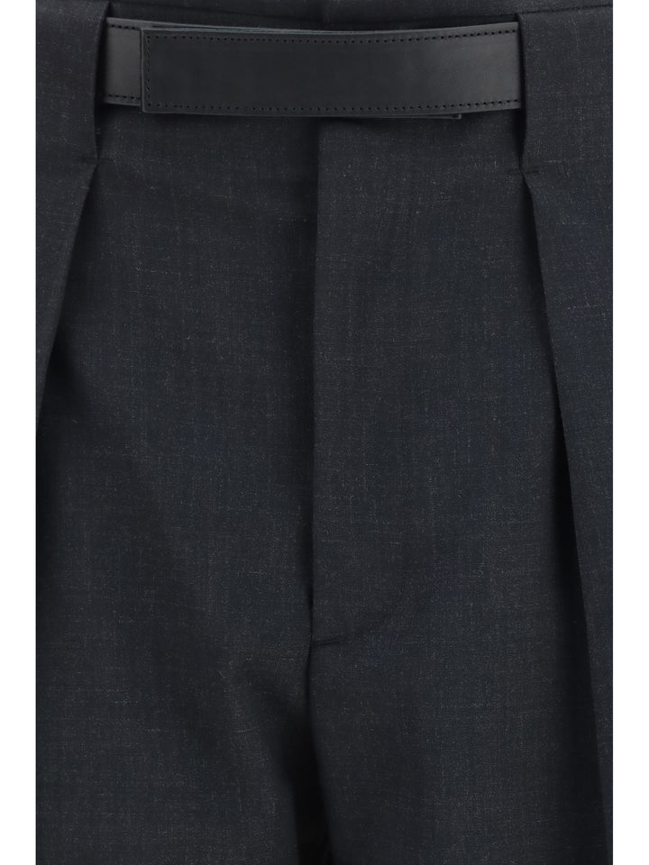 Ronda wool Pants with leather belt 3