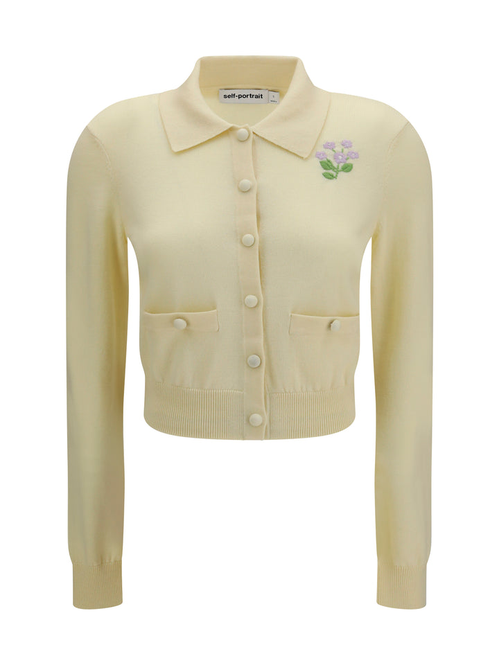 Floral embroidered knit Cardigan 1