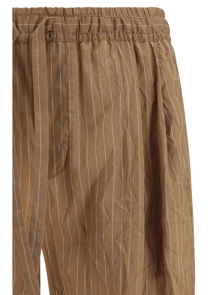 Vanity Pants in striped froissé fabric 3