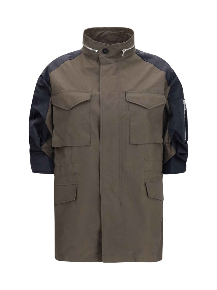 Nylon and cotton Jacket with three-quarter sleeves