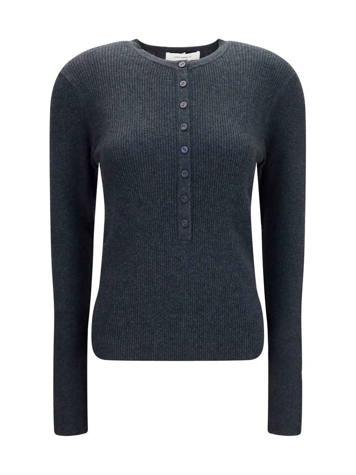 Airi Henley Sweater in cotton and cashmere