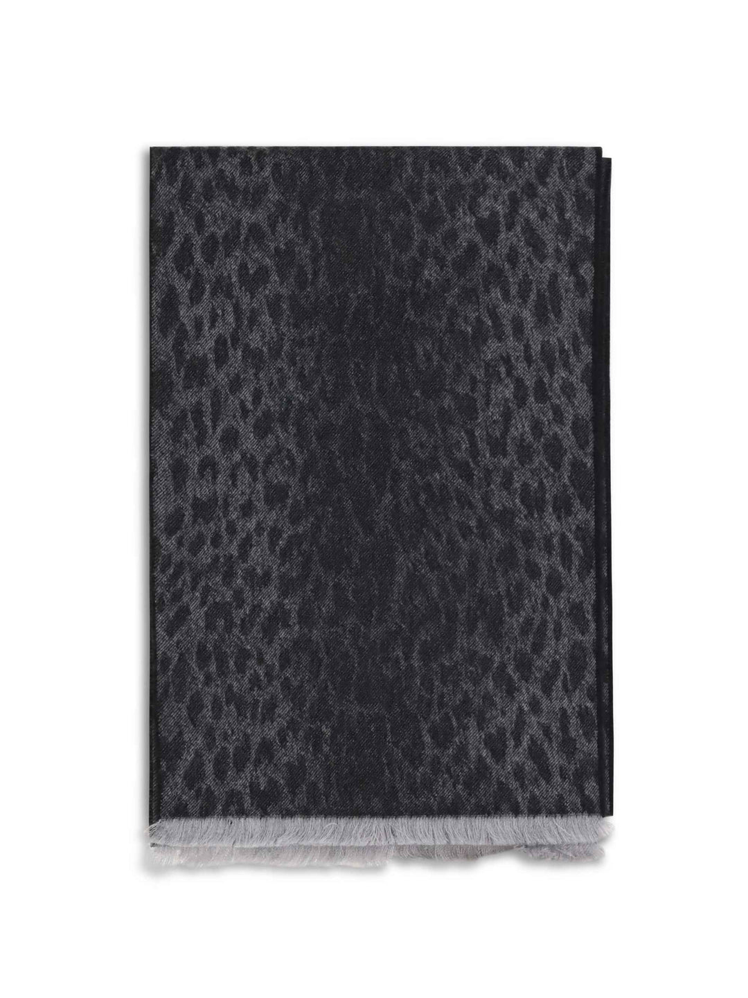 Leopard-print wool Scarf with monogram