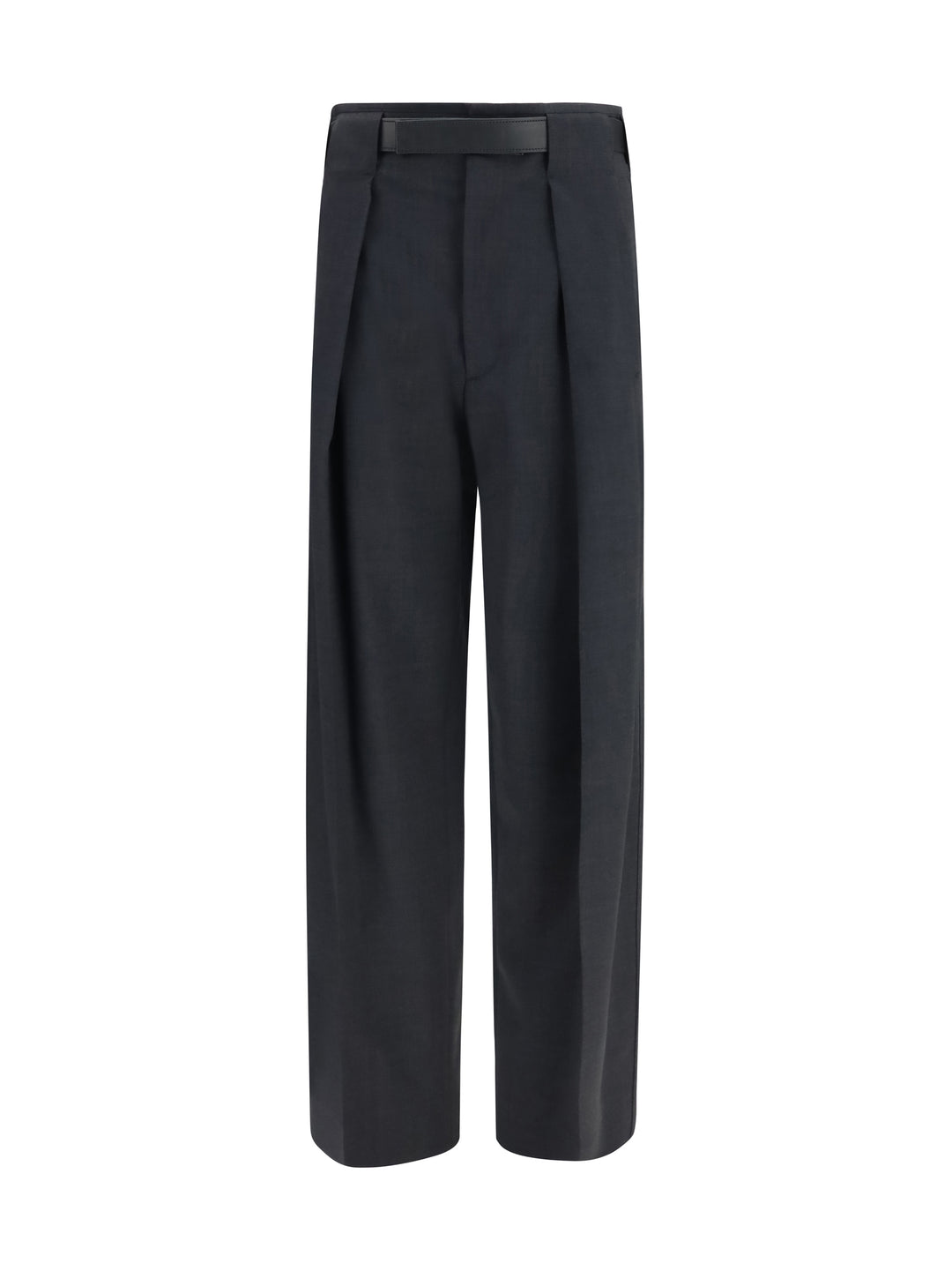 Ronda wool Pants with leather belt 1