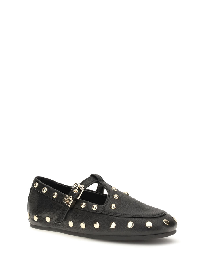 Mary Jenny studded Ballerinas in pebbled leather 2