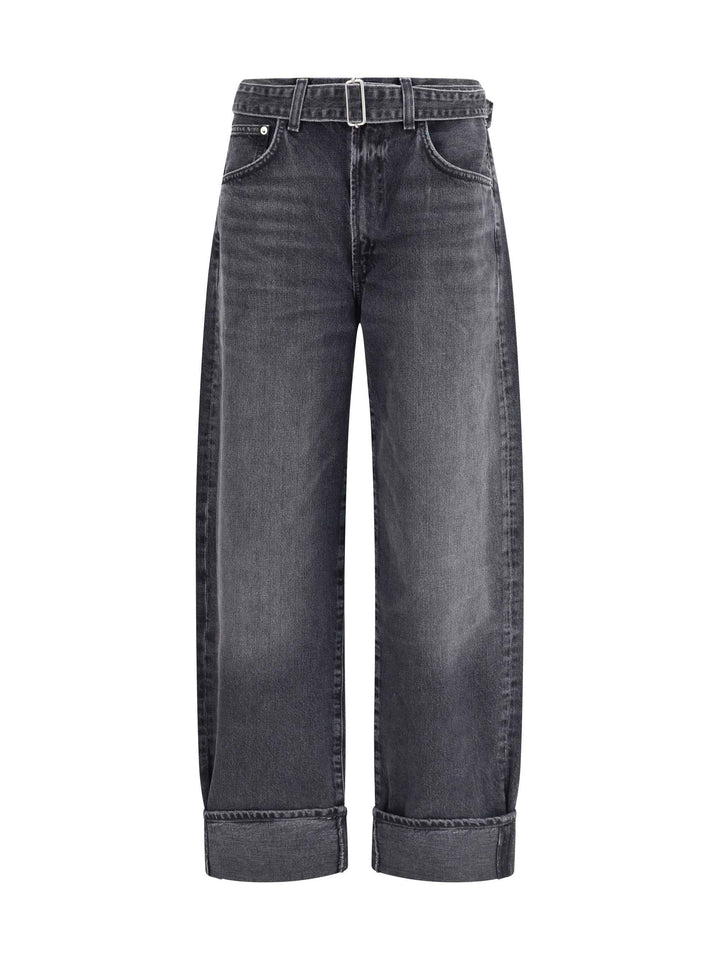 Cuffed Taper wide Jeans