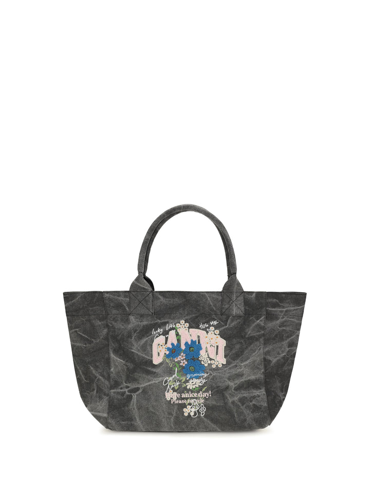 Medium trapeze flower-print Shopping Bag 1