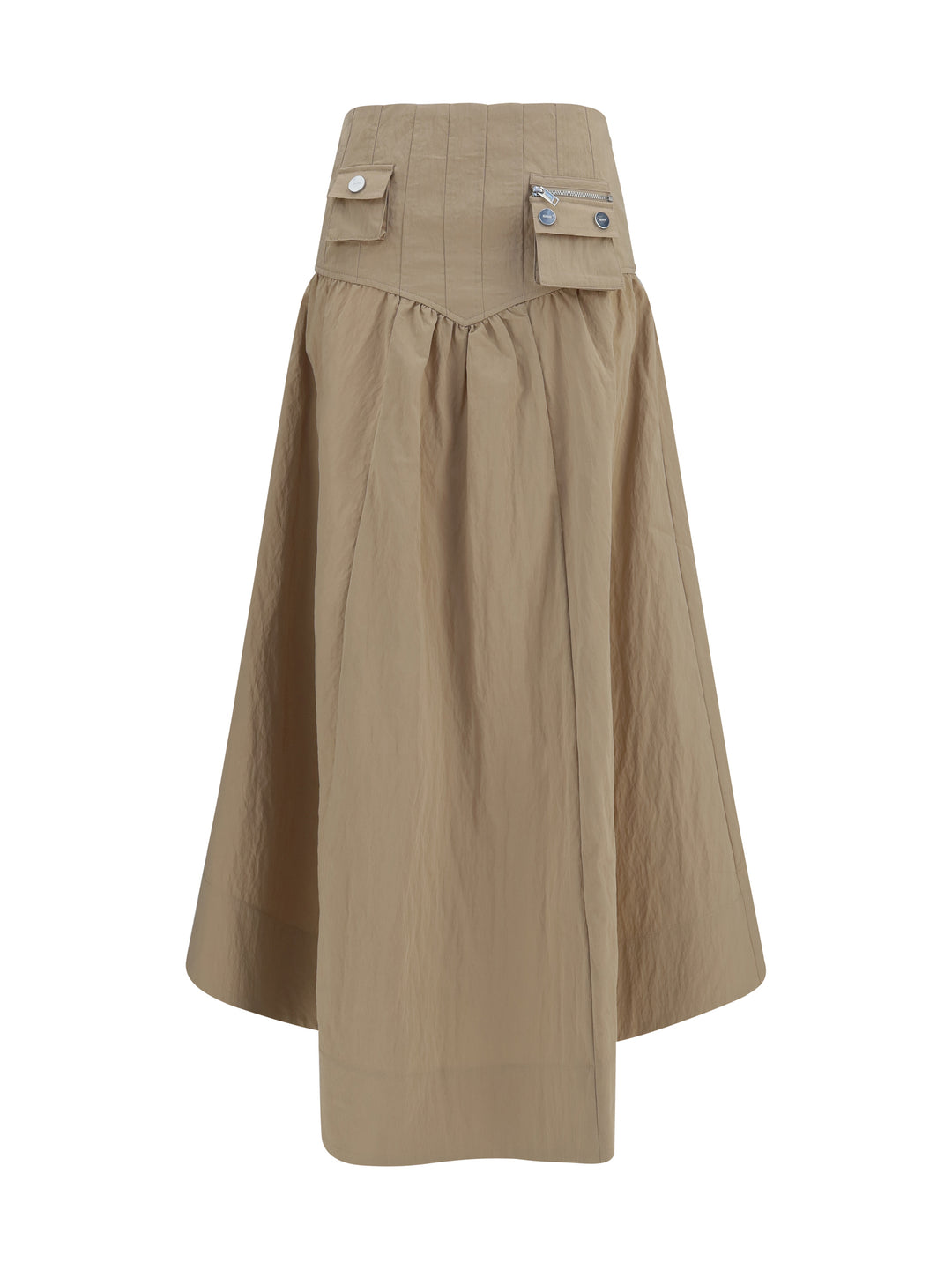 Corset-detail and ruched midi Skirt 1