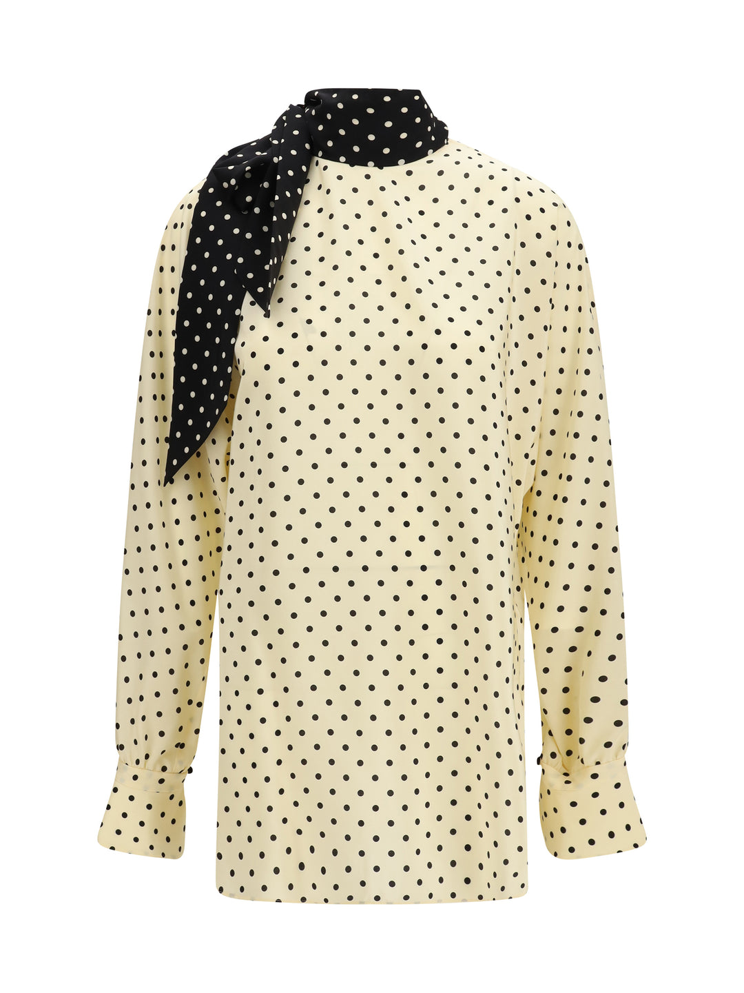 Polka dot Blouse with side bow 1