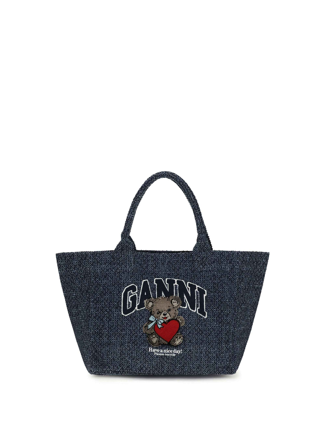 Medium denim Tote Bag with bear