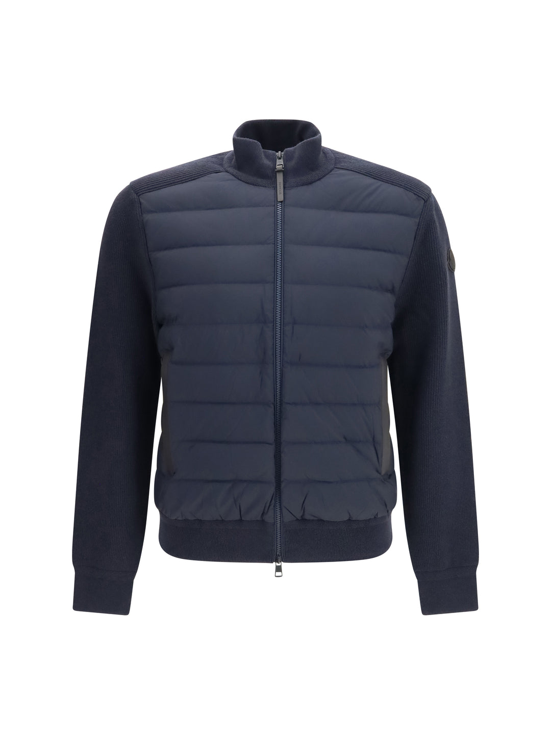 Zip-up padded Cardigan in wool and cashmere blend 1