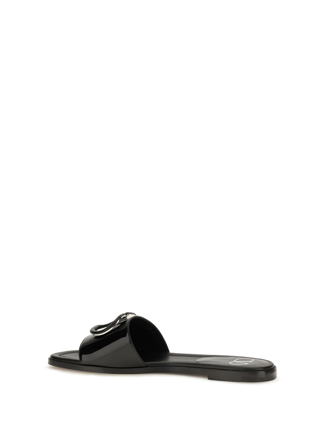 VLogo patent leather Slide Sandals 3
