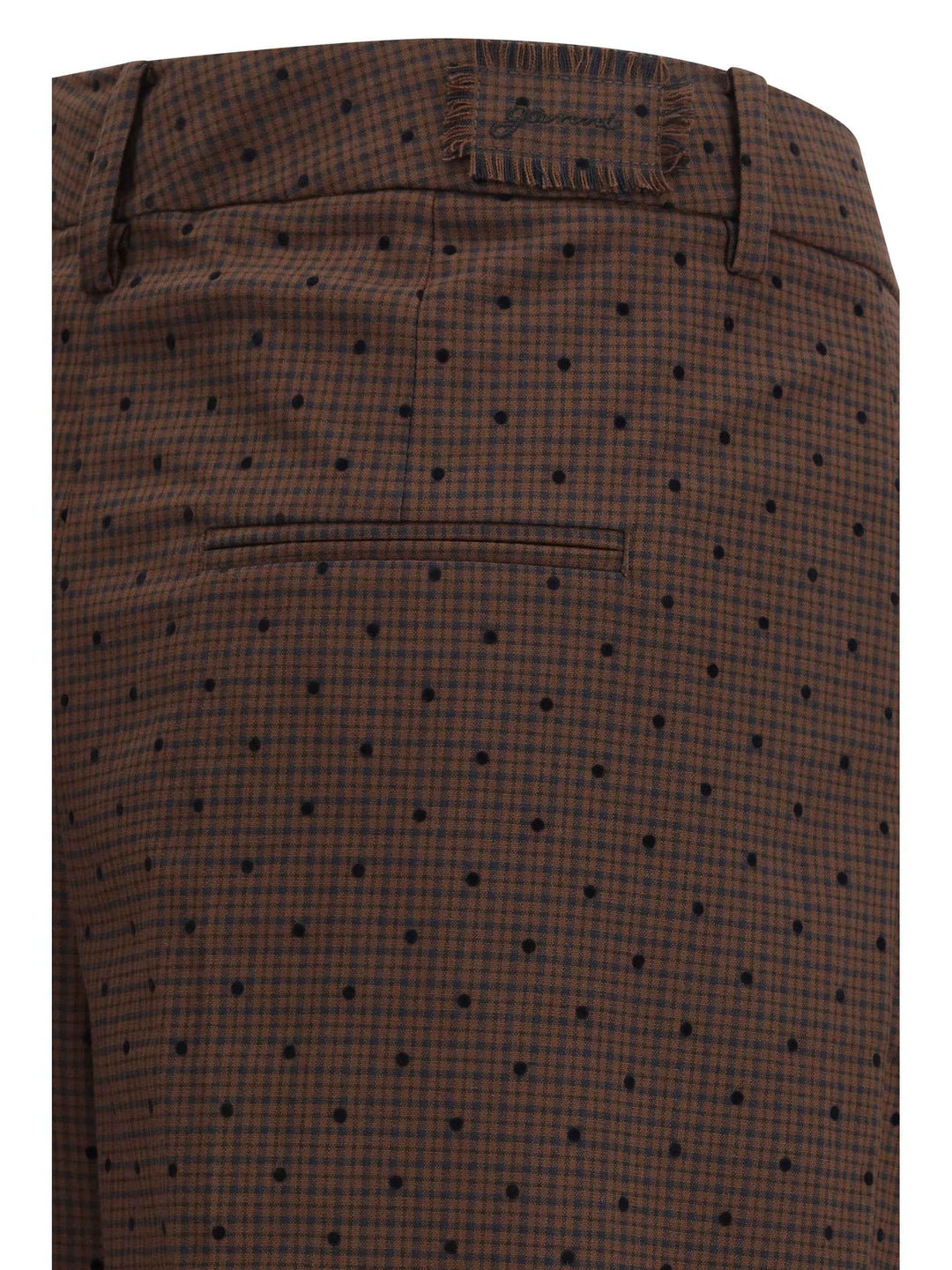 Flocked plaid crossover Pants
