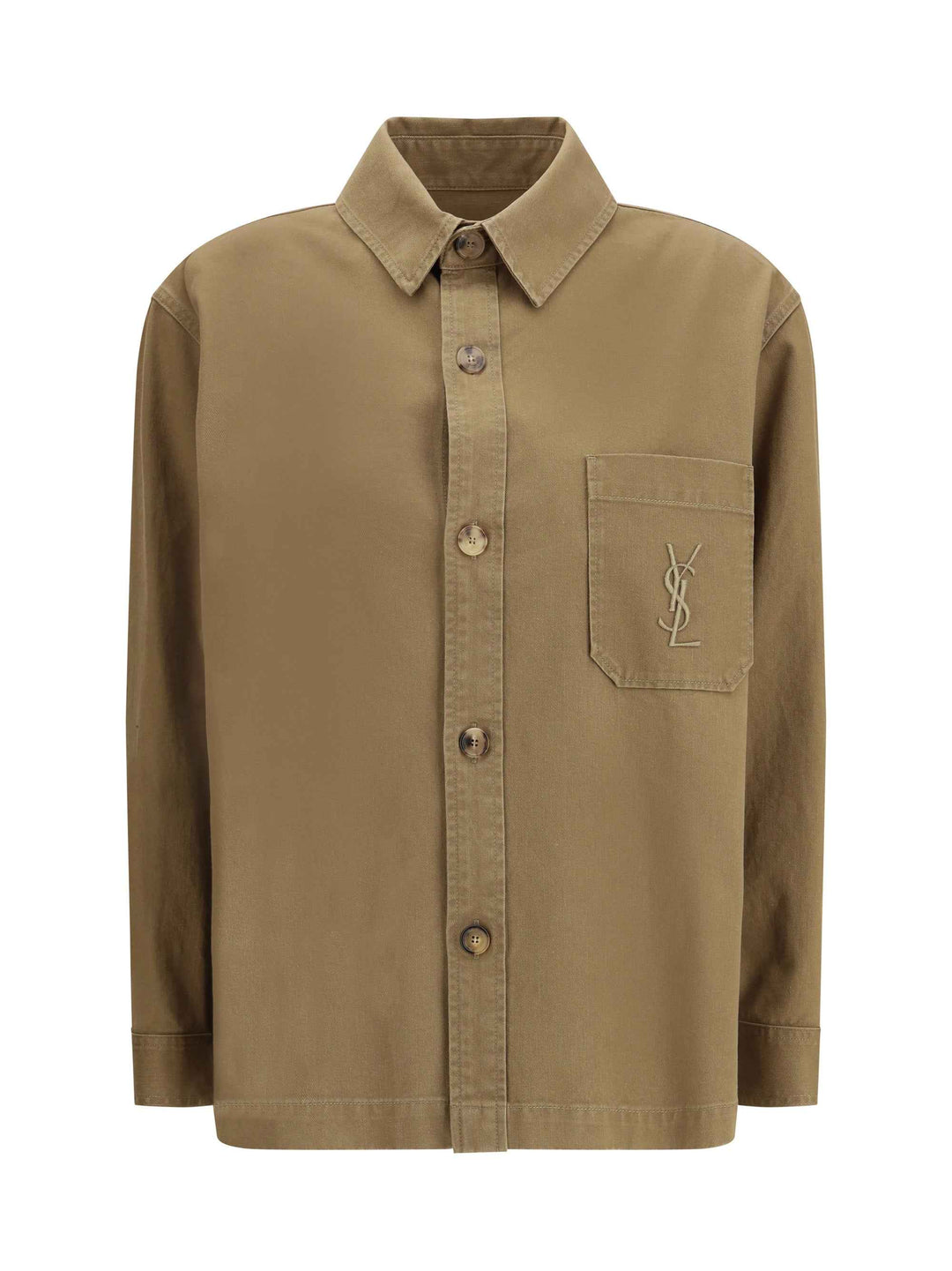 Cassandre Overshirt in cotton and linen gabardine