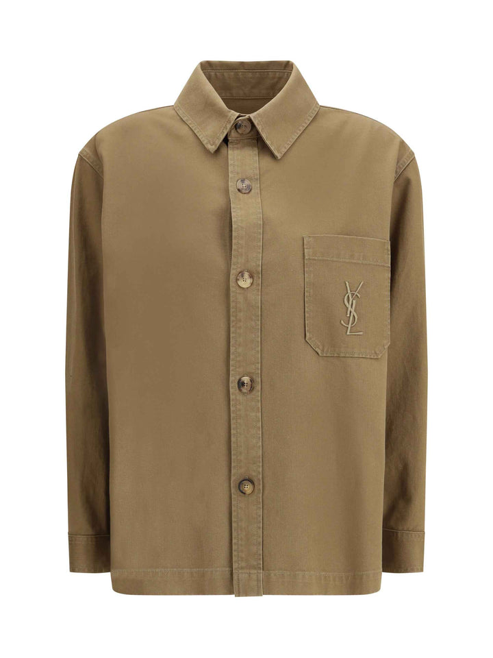 Cassandre Overshirt in cotton and linen gabardine