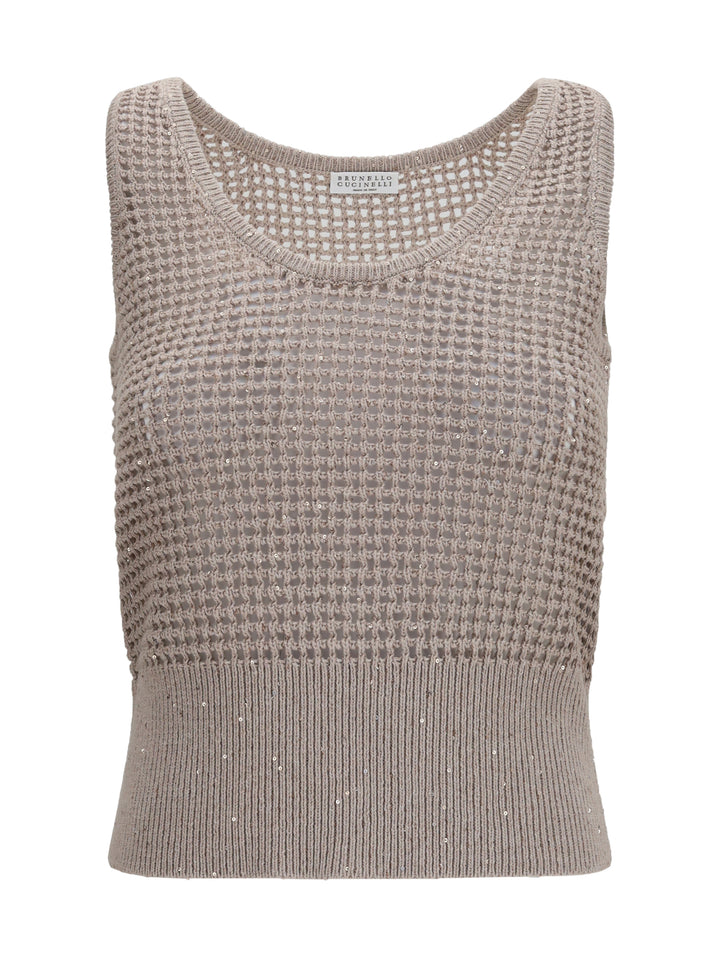 Perforated sequin Tank Top 1