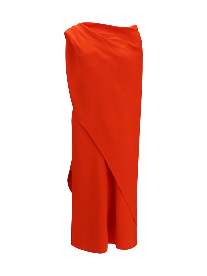 Draped silk midi Dress 1