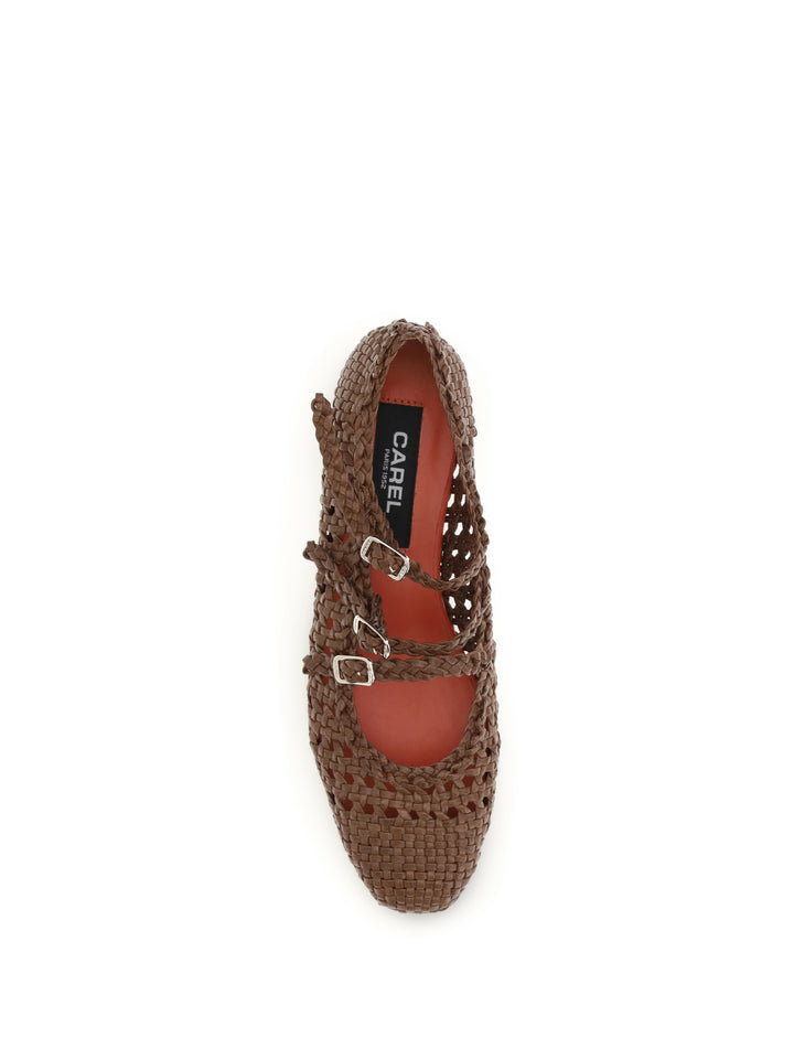 Woven leathe Mary Jane Ballerinas 4