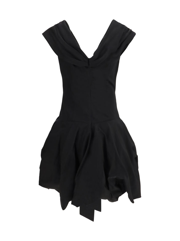 Midi Dress with draped shawl collar 2