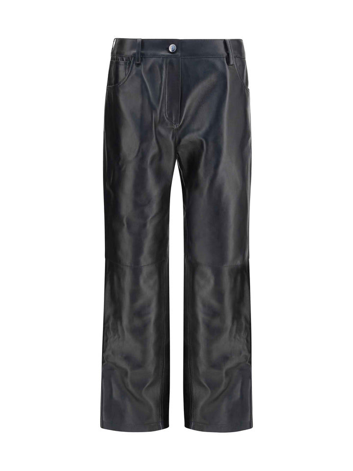 Straight-leg leather Pants