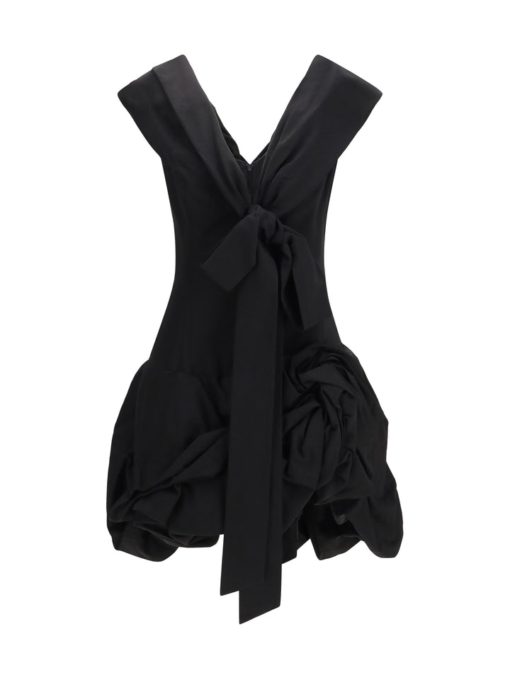 Midi Dress with draped shawl collar 1