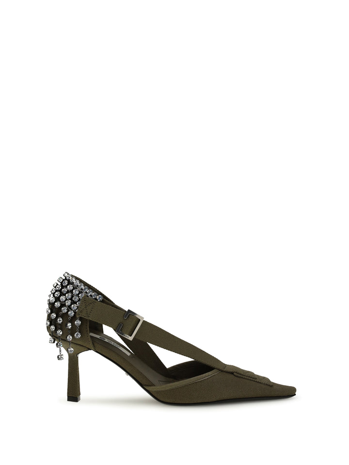 Canvas Pumps with crystals 1