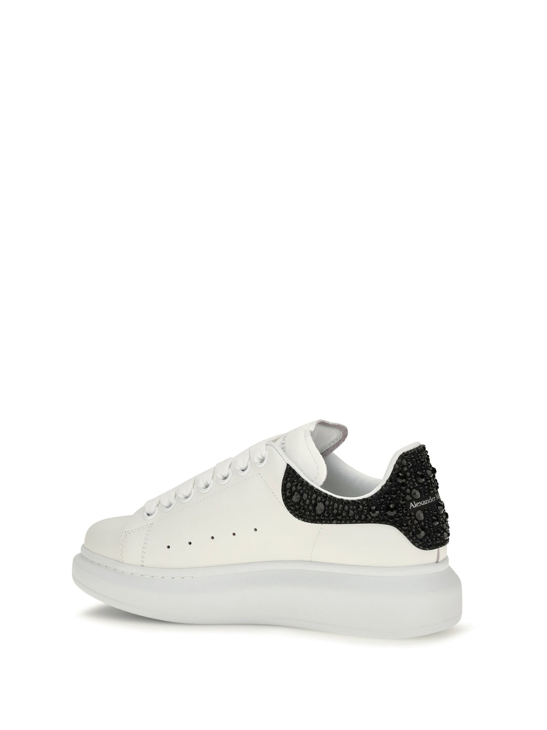 Oversized Sneakers with suede heel and crystal details 3