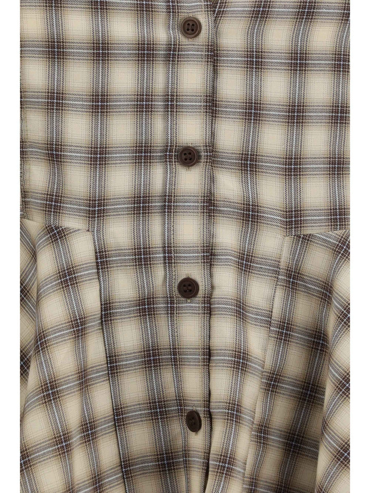 Check flannel Peplum Shirt