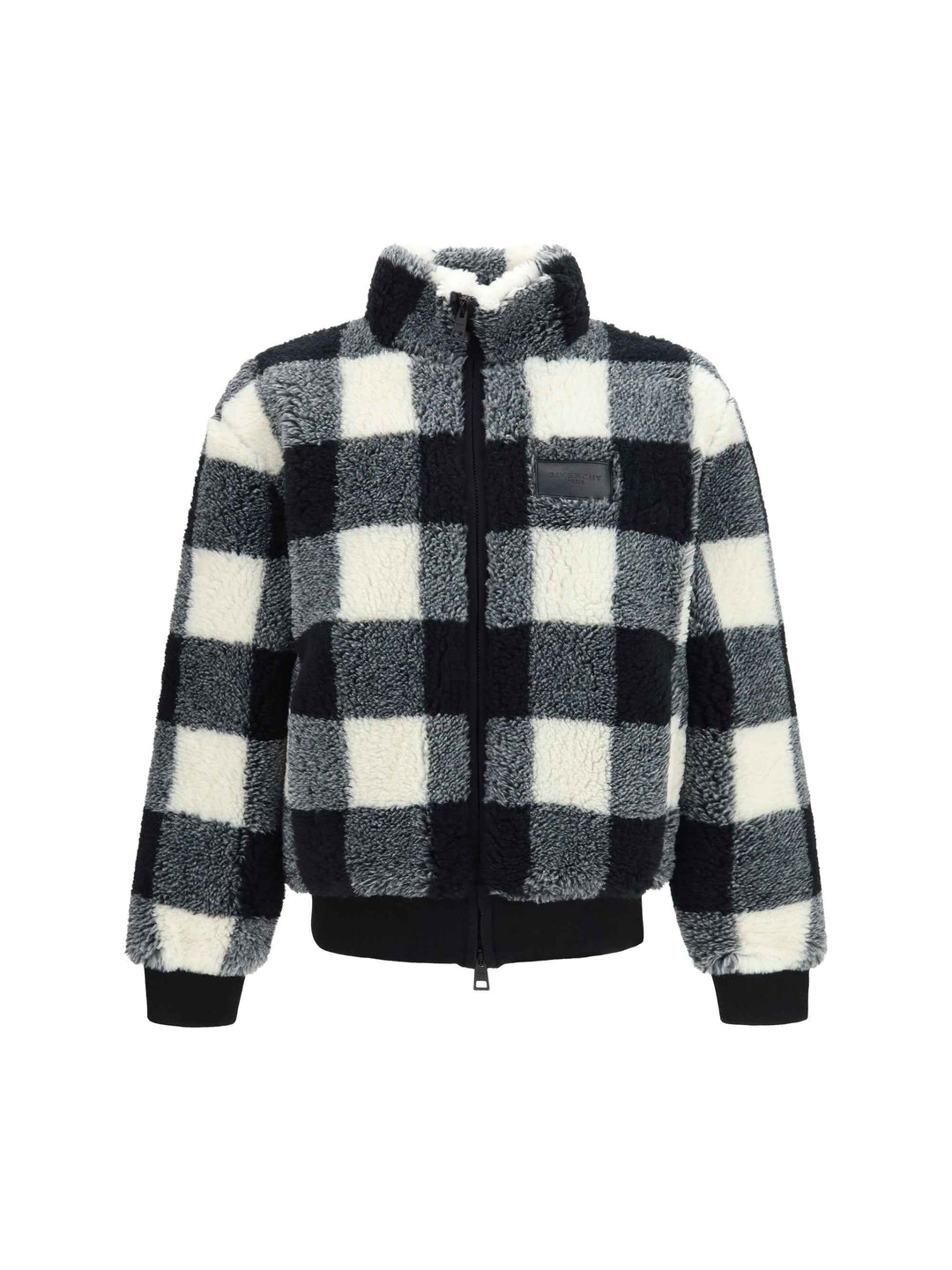 Checked wool-blend Teddy Jacket