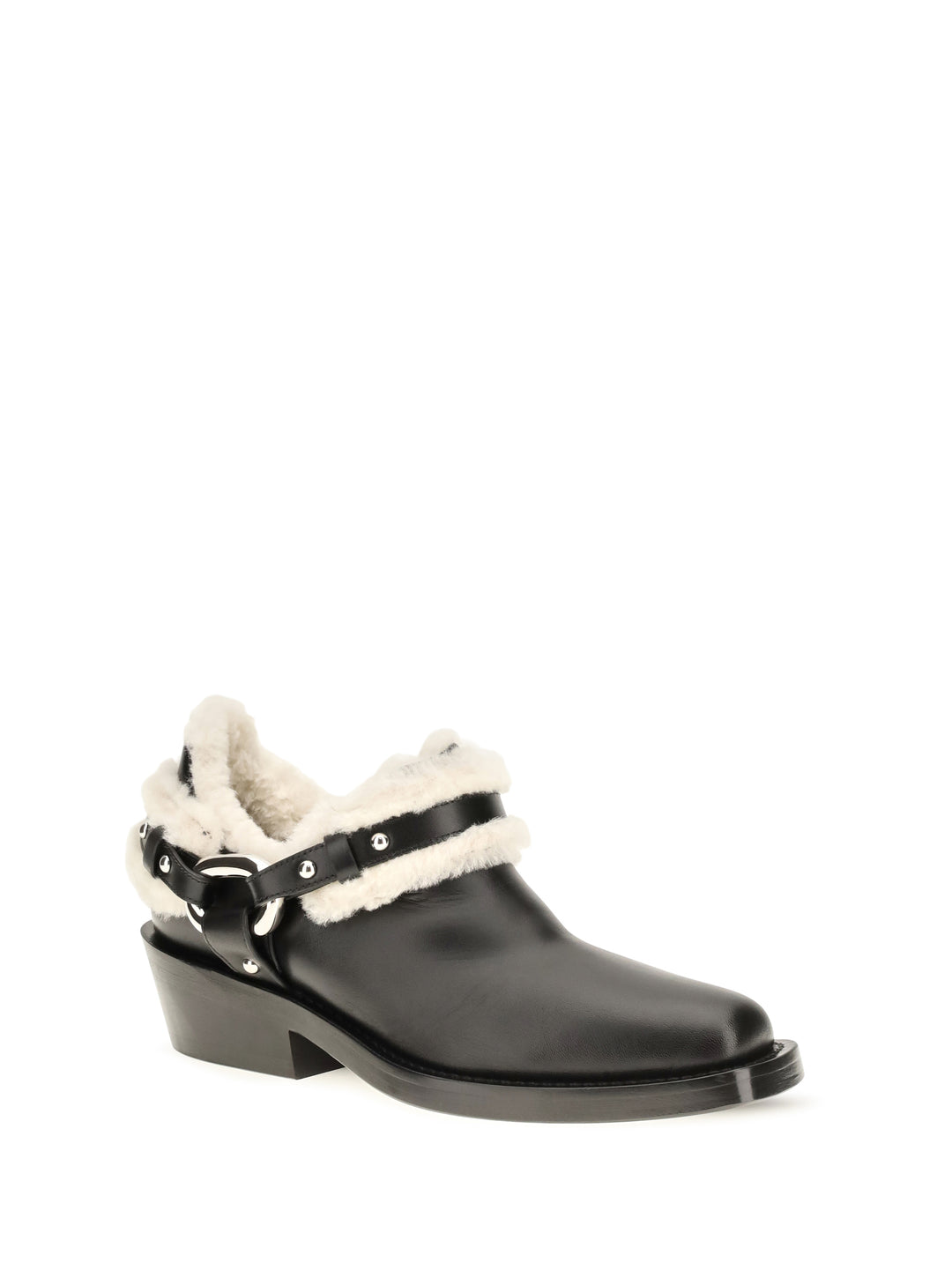 Shearling trim biker ankle Boots 2