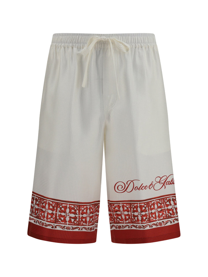 Maiolica print jacquard twill Shorts 1