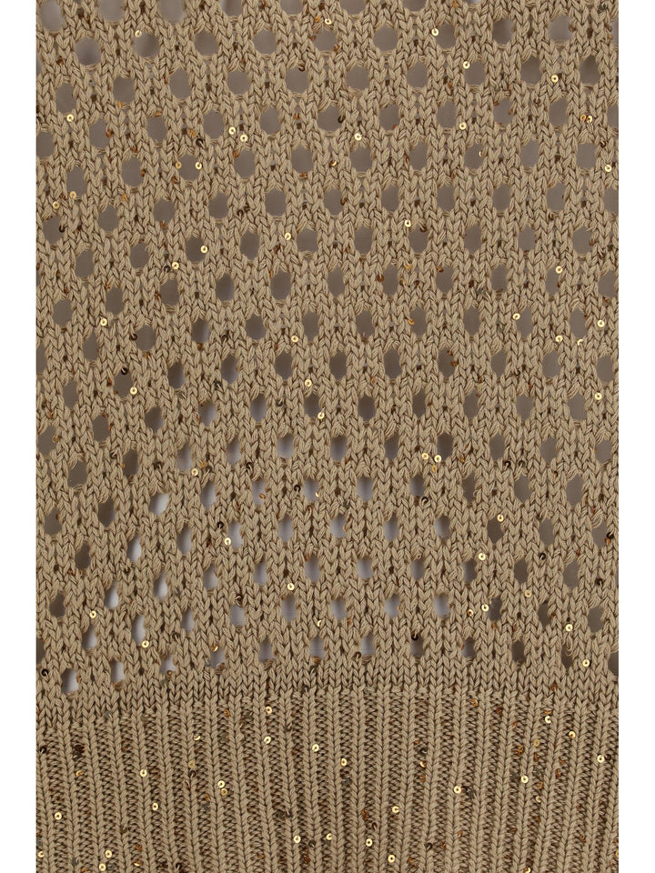 Open knit cotton Sweater with sequins 3