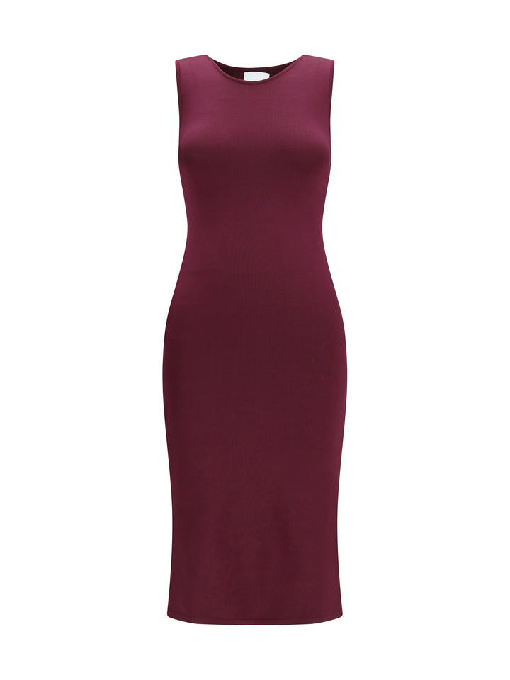 Sleeveless slim-fit long silk Dress 1