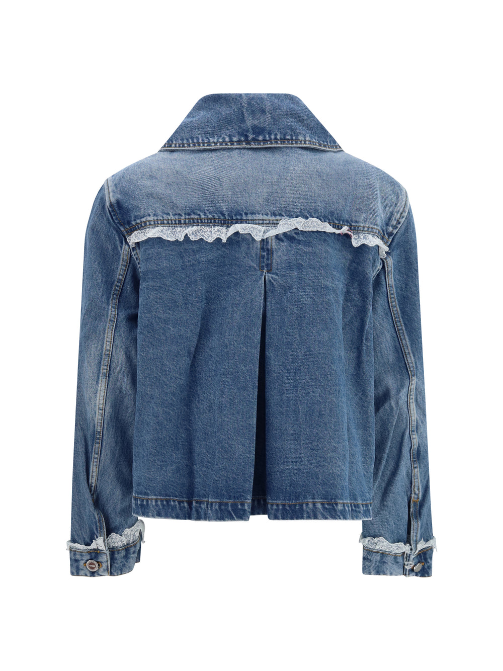 Rigid denim Jacket with lace details 2