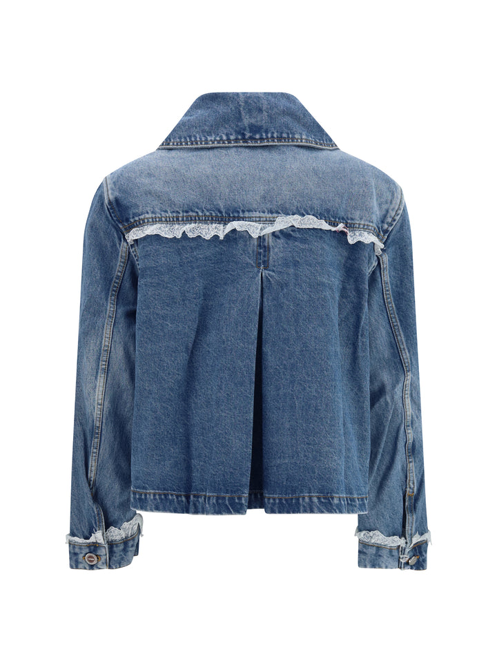 Rigid denim Jacket with lace details 2